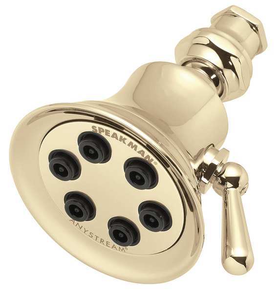 wall, Shower Head, Polished Brass, Wall