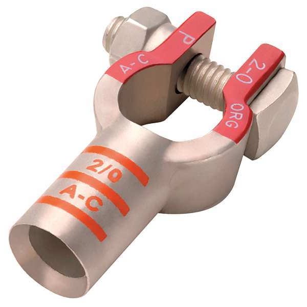 Straight Battery Terminal, 4 ga., Gray, PK5