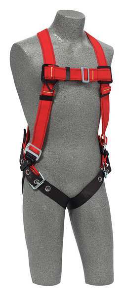 Full Body Harness, Vest Style, M/L, Polyester, Red