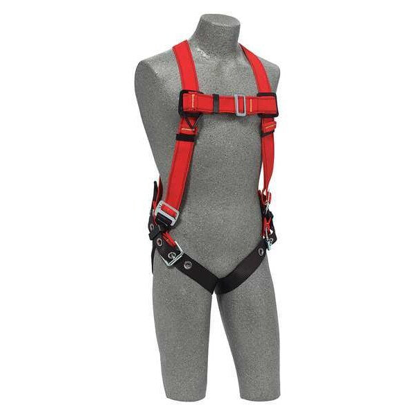 Full Body Harness, Vest Style, XL, Polyester, Red