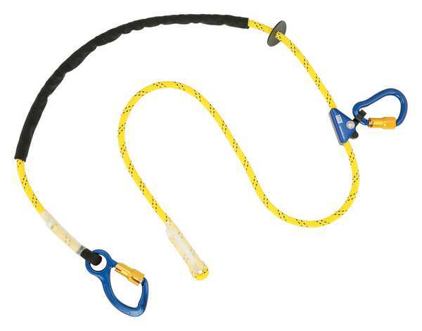 Positioning Lanyard, 8 ft., 310 lb. Weight Capacity, Yellow