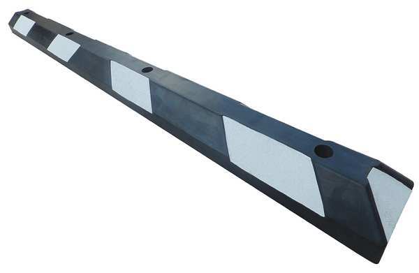 Parking Curb, Rubber, 4 in H, 4 ft L, 6 in W, Black/White