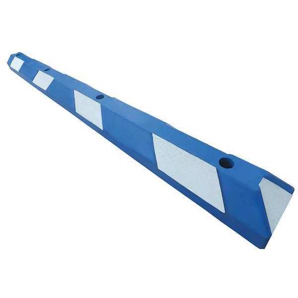 Parking Curb, Rubber, 4 in H, 6 ft L, 6 in W, Blue/white