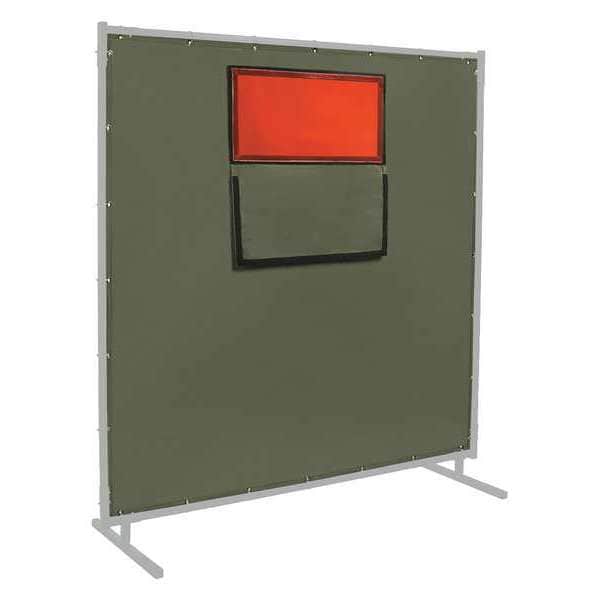 Welding Curtain, 8 ft. W, 6 ft., Olive