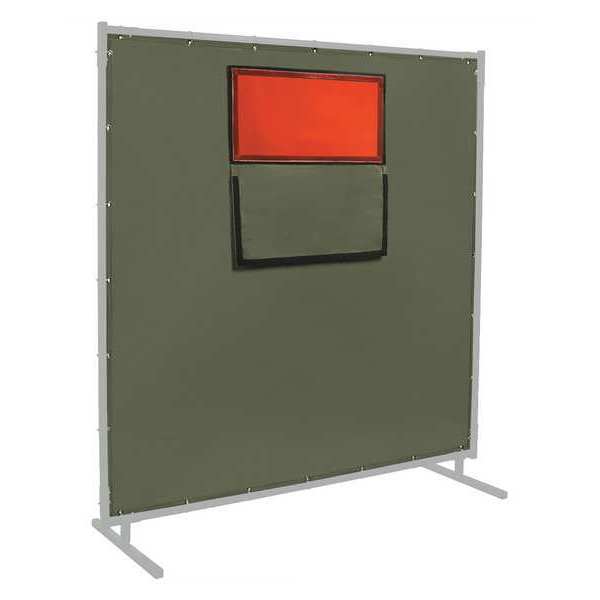 Welding Curtain, 6 ft. W, 6 ft., Olive