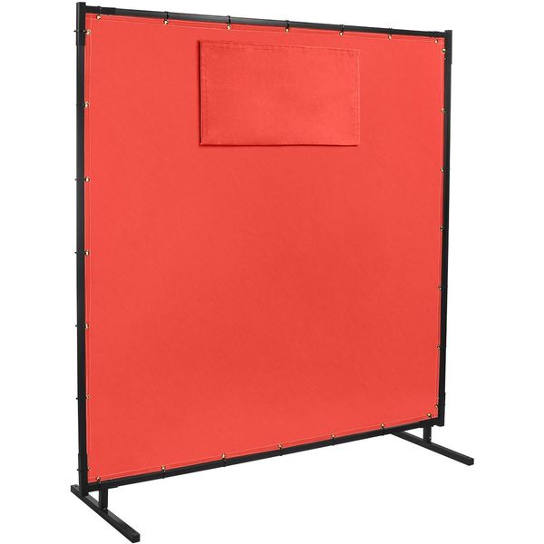 Welding Screen, 6ft W, 6ft, 0.016 in., Red