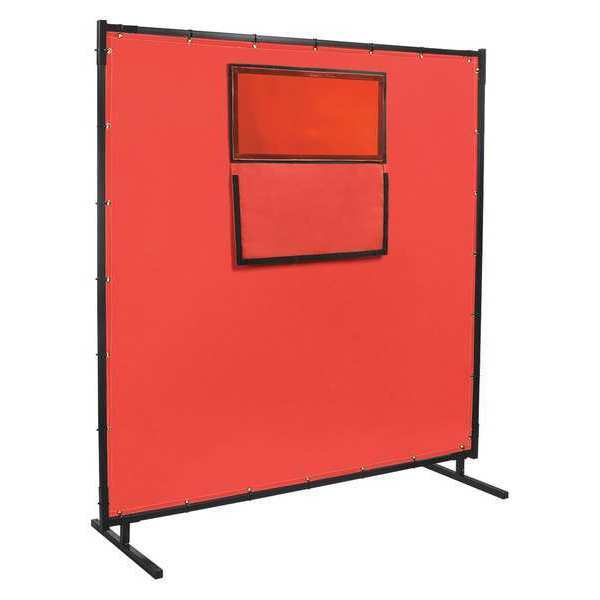 Welding Screen, 6ft W, 6ft, 0.016 in., Red