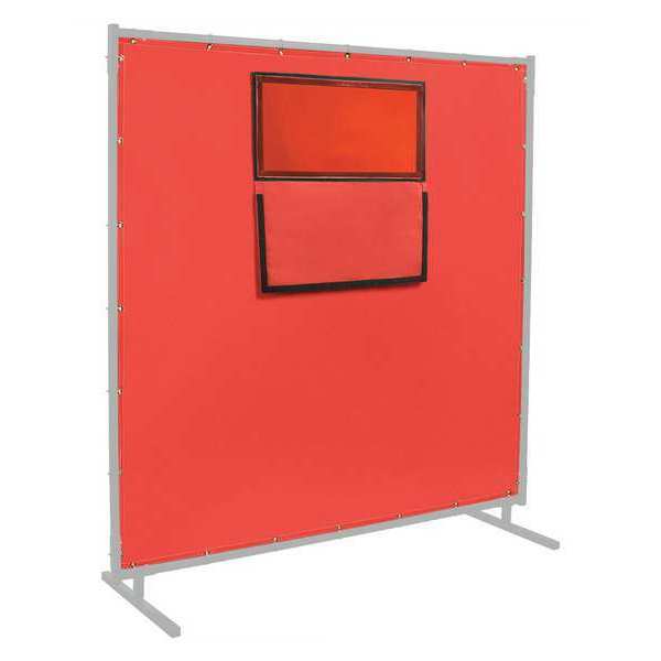 Welding Curtain, 6 ft. W, 6 ft., Red