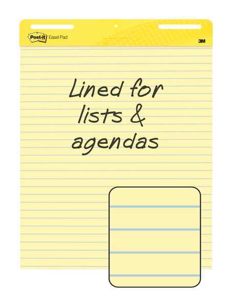 Easel Pad, 1 in. Ruled, Yellow, 25in x 30in