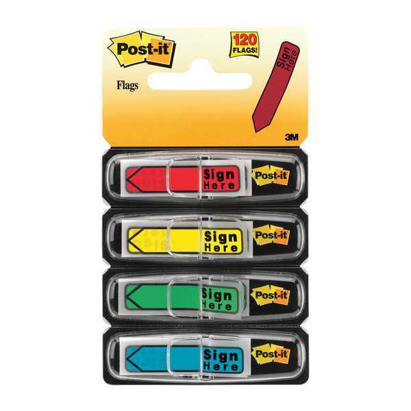 Sticky Flags, Sign Here, Assorted, PK4