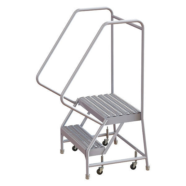 52 in H Aluminum Rolling Ladder, 2 Steps
