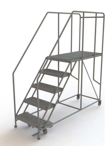 Rolling Work Platform, Steel, 5 Steps