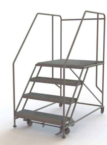 Rolling Work Platform, Steel, 4 Steps