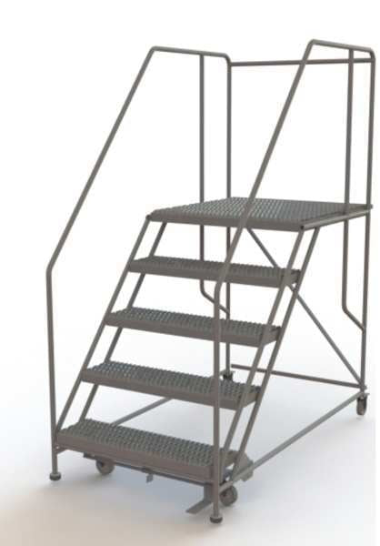 Rolling Work Platform, Steel, 5 Steps