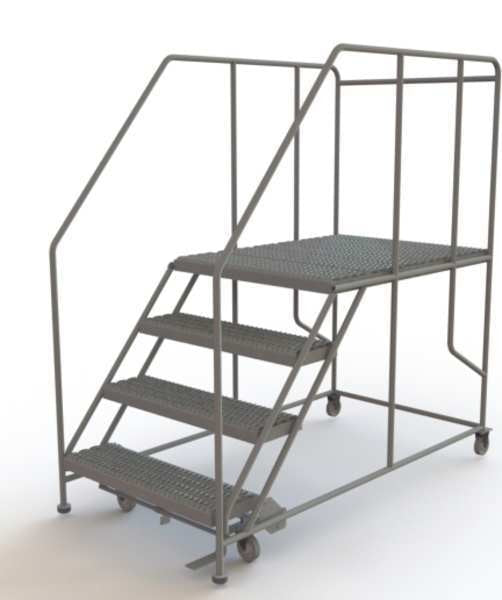 Rolling Work Platform, Steel, 4 Steps