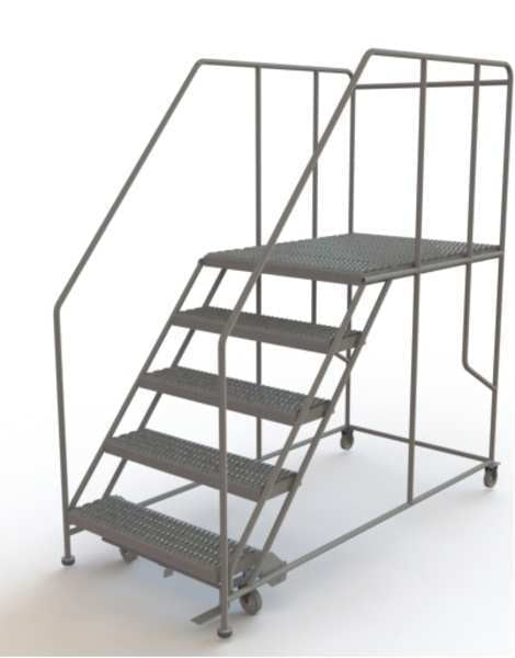 Rolling Work Platform, Steel, 5 Steps