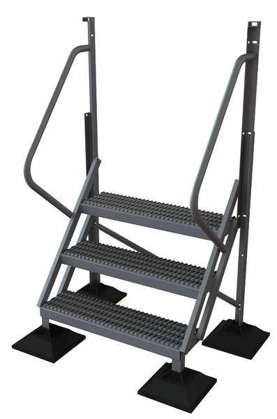 72 in Ladder, Aluminum, 3 Steps, Aluminum Mill Finish