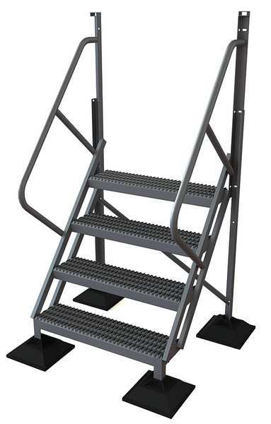 82 in Ladder, Aluminum, 4 Steps, Aluminum Mill Finish