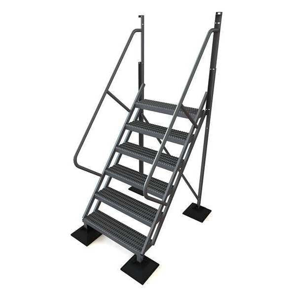 102 in Ladder, Aluminum, 6 Steps, Aluminum Mill Finish