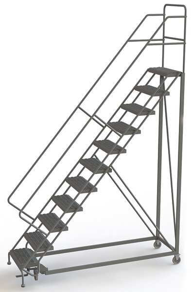 146 in H Steel Configurable Rolling Ladder, 11 Steps