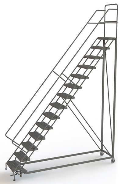 176 in H Steel Configurable Rolling Ladder, 14 Steps