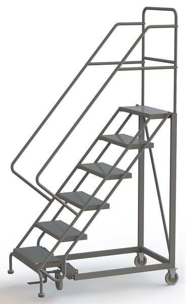96 in H Steel Configurable Rolling Ladder, 6 Steps