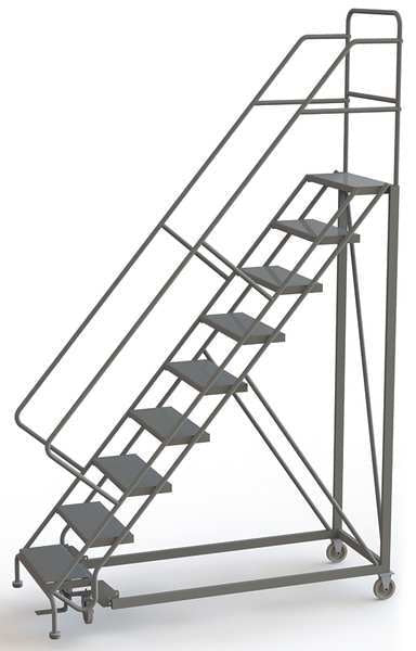 126 in H Steel Configurable Rolling Ladder, 9 Steps