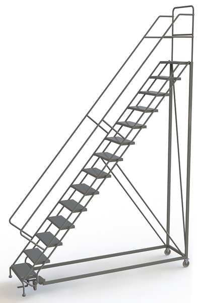 176 in H Steel Configurable Rolling Ladder, 14 Steps