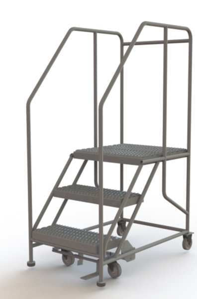 Rolling Work Platform, Steel, 3 Steps