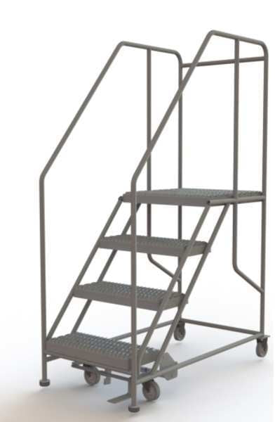 Rolling Work Platform, Steel, 4 Steps