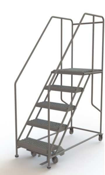 Rolling Work Platform, Steel, 5 Steps