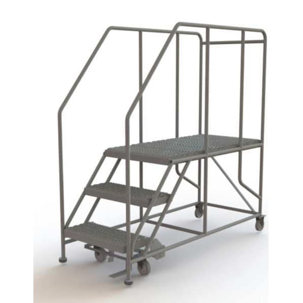 Rolling Work Platform, Steel, 3 Steps