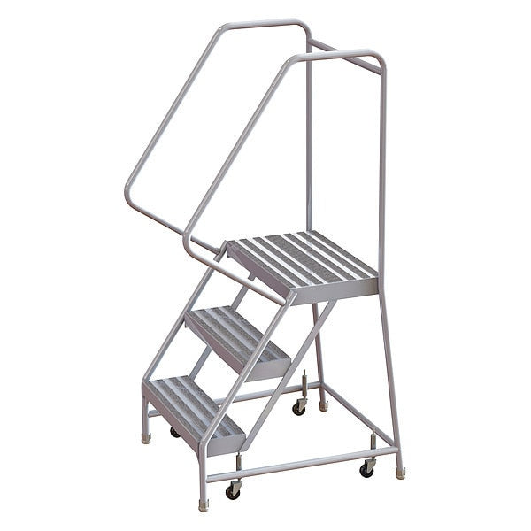 62 in H Aluminum Rolling Ladder, 3 Steps