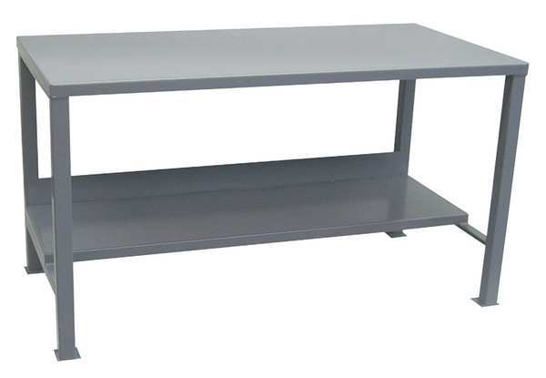 Workbench, Steel, 96 in W, 34 in Height, 3,000 lb, Straight