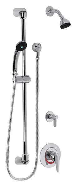 Wall Mounted, Shower and Trim, Polished Chrome, Wall