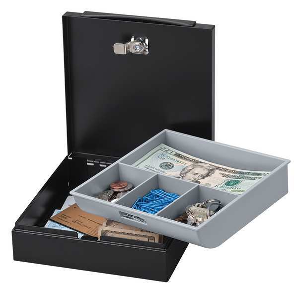 Drawer Safe, Steel, Key Lock, Black