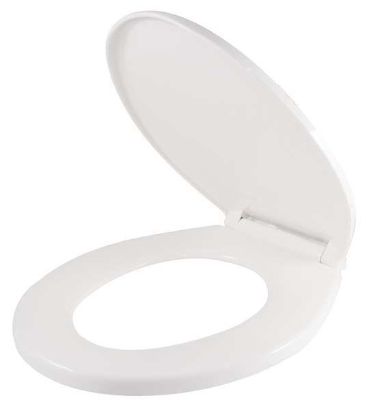 Toilet Seat, With Cover, Plastic, Round, White