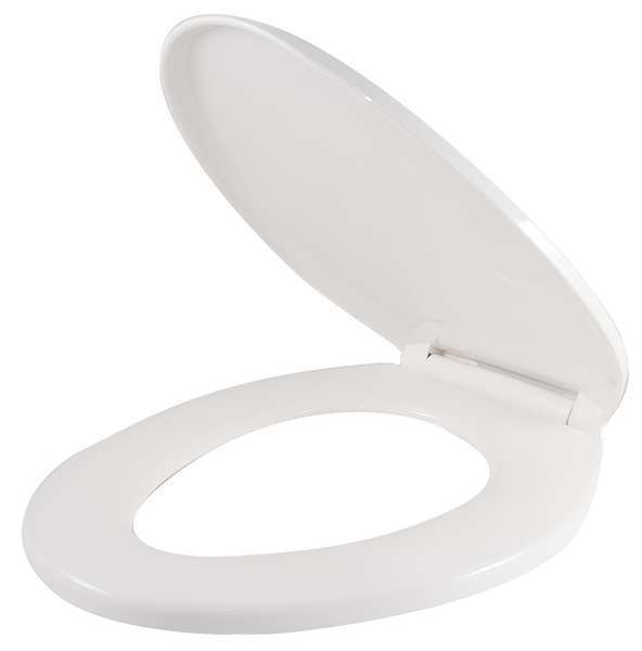 Toilet Seat, With Cover, Plastic, Elongated, White