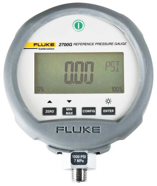 Digital Pressure Gauge, 0 to 5000 psi, 1/4 in MNPT, Metal, Gray