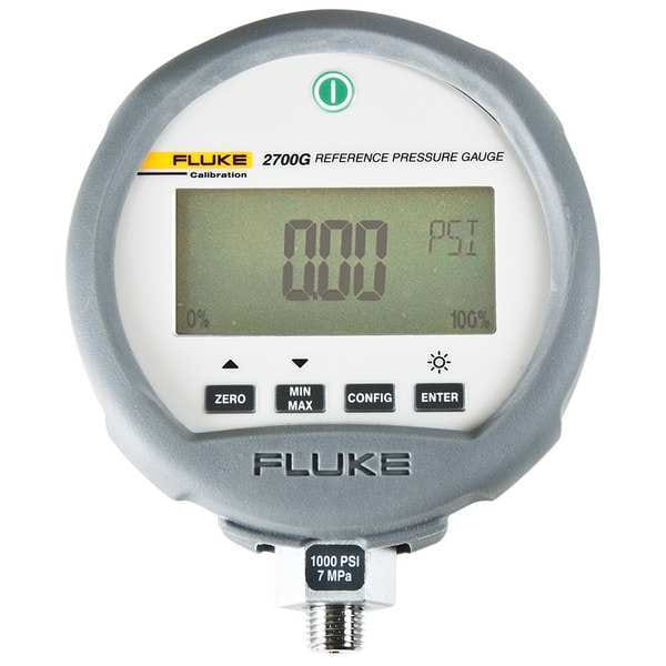Digital Pressure Gauge, 0 to 15 psi, 1/4 in MNPT, Metal, Gray
