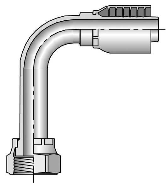 Crimp Fitting, 90 deg., 1-1/4