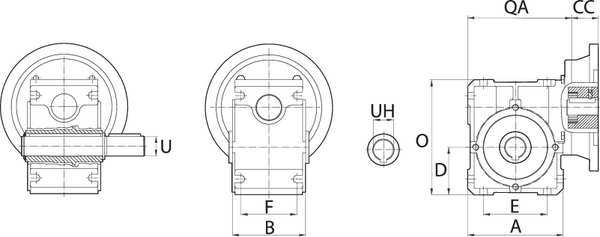 Speed Reducer, Right Angle, 56C, 60:1
