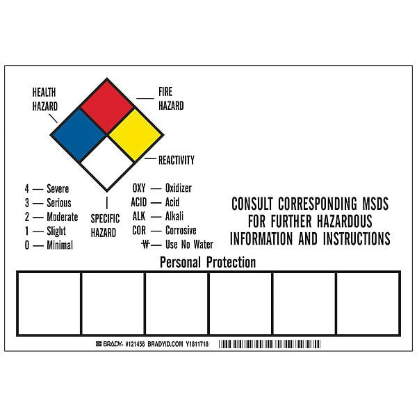 Label, 7in. H x 10in. W, PK5