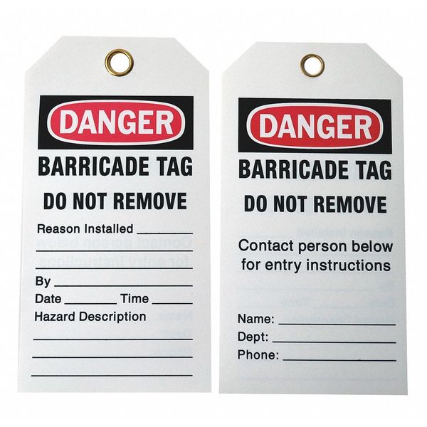 Caution Tag, 5-3/4in. H x 3in. W, Pe, PK25
