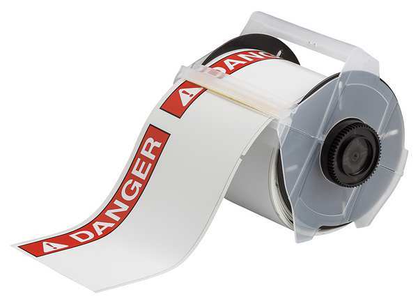 Label, White/Red, Labels/Roll: 100