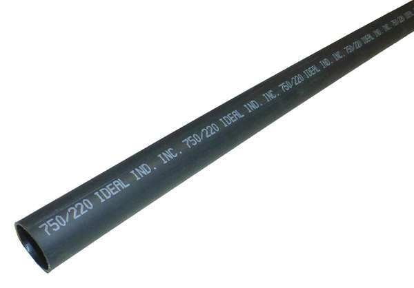 Shrink Tubing, 0.75in ID, Black, 4ft, PK5