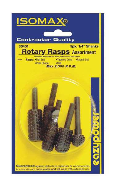 Rotary Rasps, 1/4 in., 5 pcs.