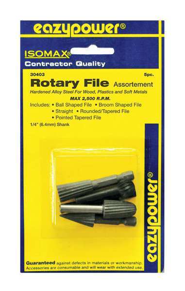 Rotary Files Set, 1/4 in., 5 pcs.