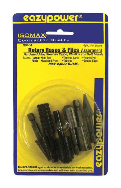 Rotary File, Rasp, 1/4 in., 6 pcs.
