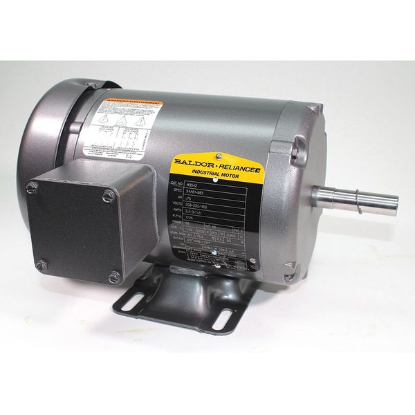 3-Phase General Purpose Motor, 3/4 HP, 56 Frame, 208-230/460V AC Voltage, 1,725 Nameplate RPM